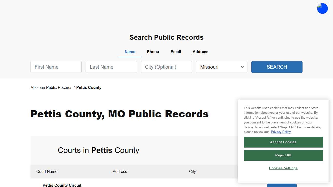 Pettis County, MO Public Court, Arrest and Inmate Records - ThePublicIndex